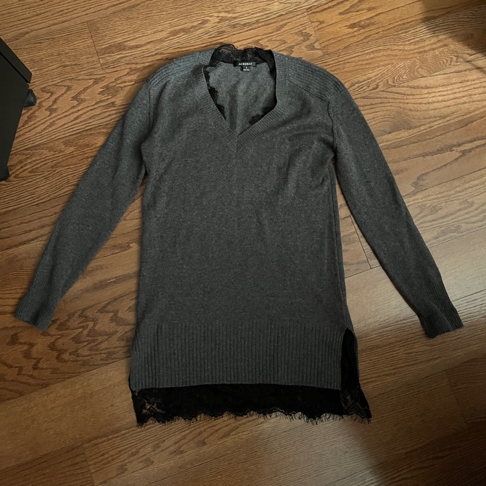 Acrobat lace trimmed sweater size small